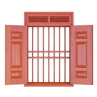 Cửa sổ thép vân gỗ 2 cánh - Mẫu 2