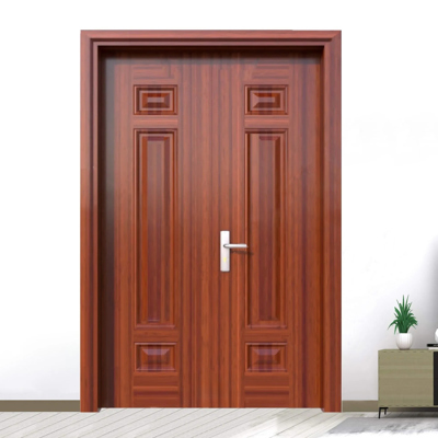 Cửa Thép Vân Gỗ 2 Cánh - Mẫu số 2