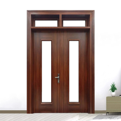 Cửa Thép Vân Gỗ 2 Cánh - Mẫu số 1