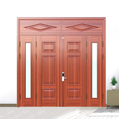 Cửa Thép Vân Gỗ 4 Cánh - Mẫu số 1